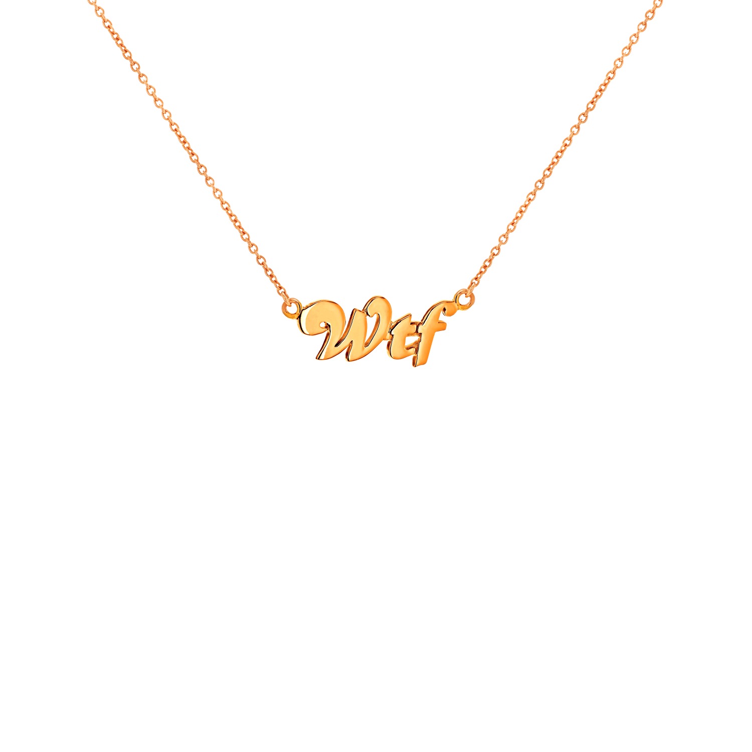 Women’s 18Kt Rose Gold-Plated Wtf Necklace True Rocks