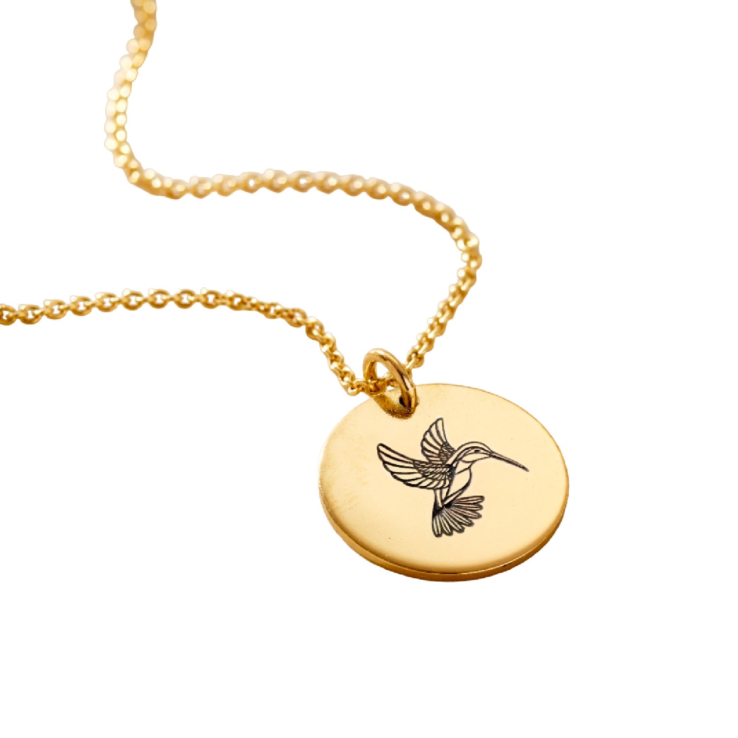 Women’s Yellow Gold Plated Hummingbird Spirit Animal Necklace Posh Totty Designs