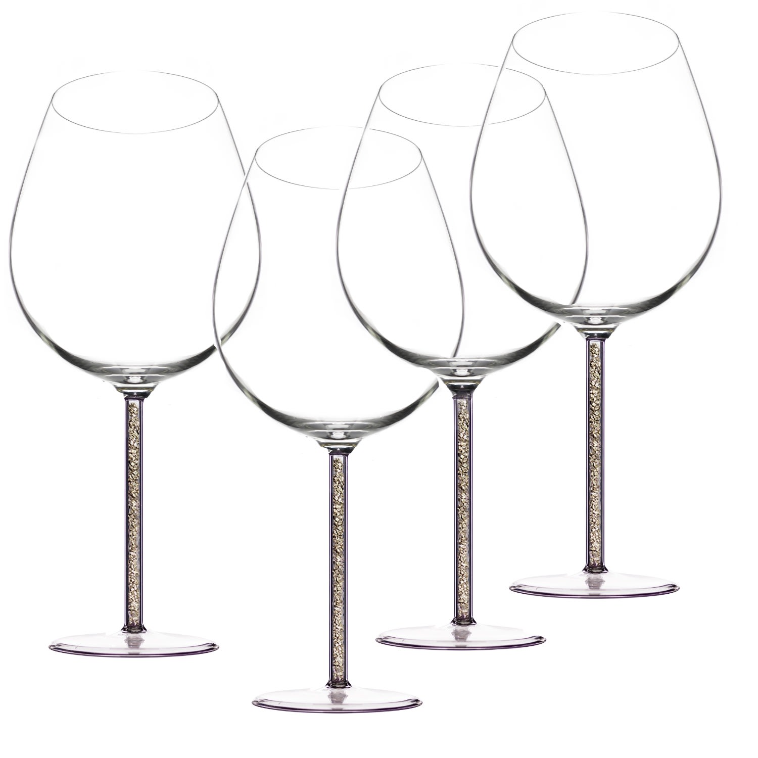 Crystal-Stemmed Wine Goblet - Pyrite - Four Piece Greatfool