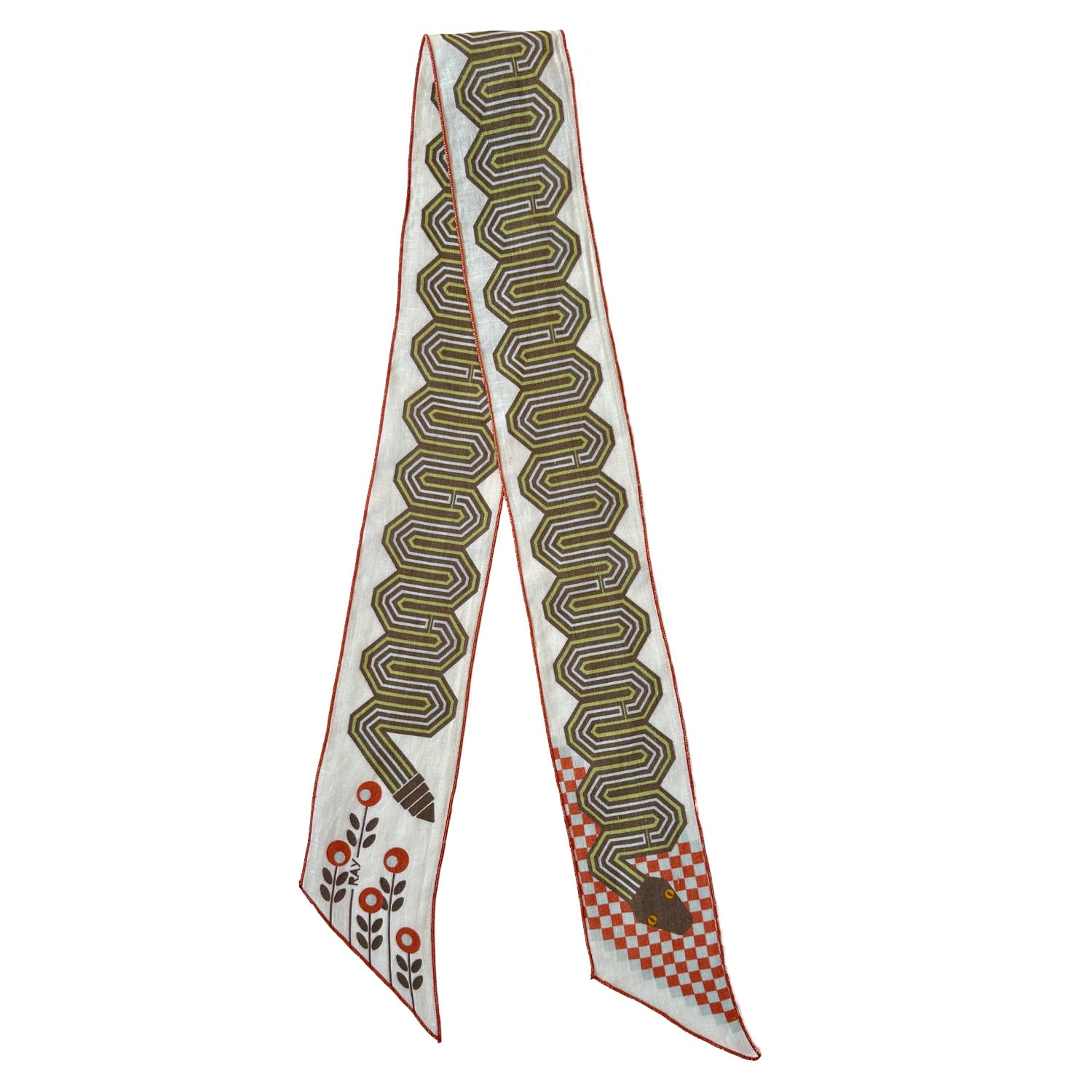 At Home With Ray Women's Neutrals Summer Eden Linen Ribbon Scarf In Clay