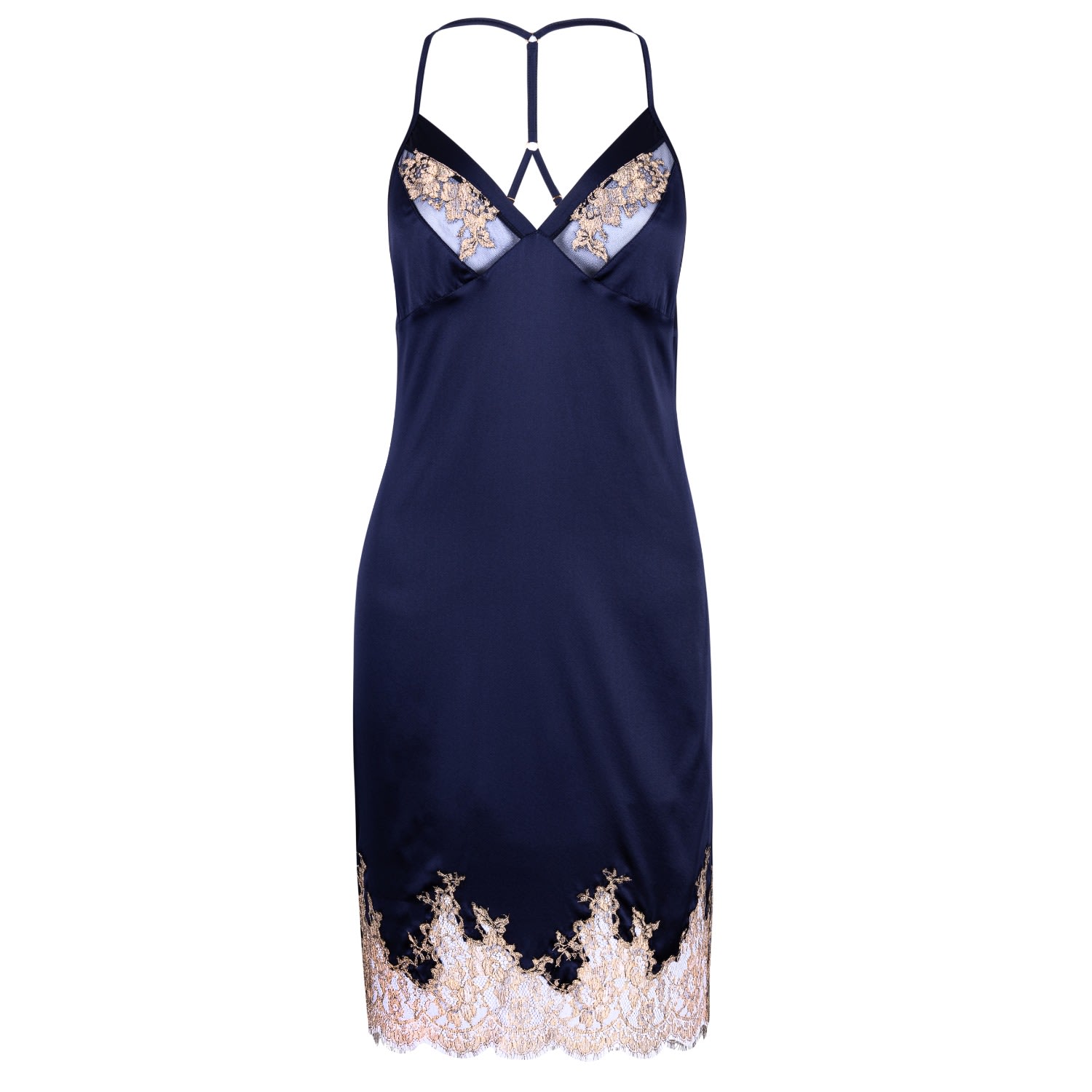 Emma Harris Women's Blue Elsa Silk And Mesh Slip