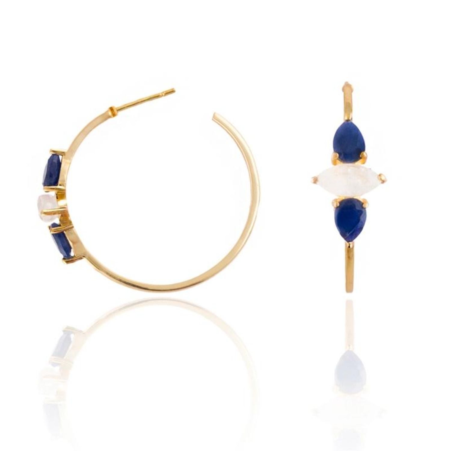 Women’s Blue / Gold / White Blue & White Kasia Earrings Lavani Jewels