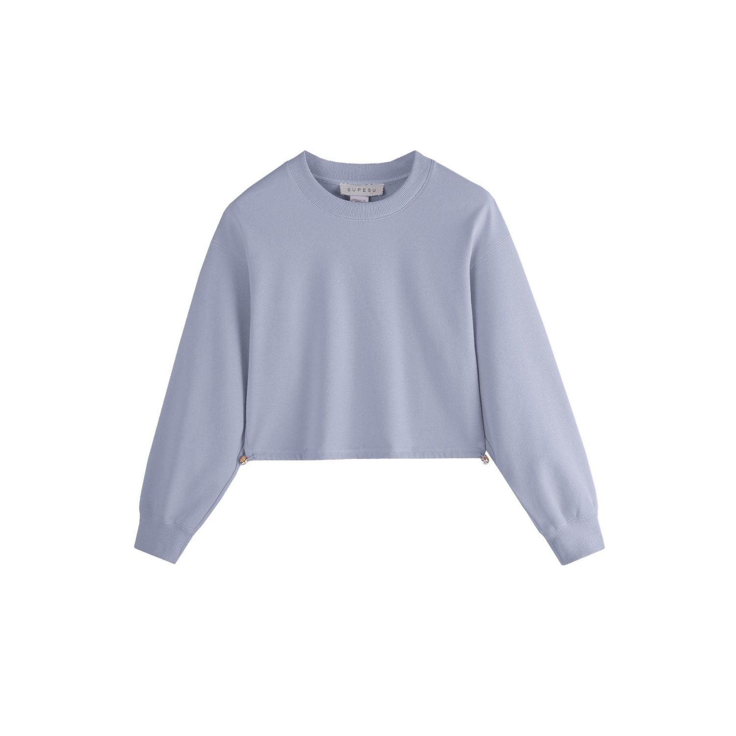 Supesu Women's Cubby Sweater, Cropped - Calm Blue In Blue