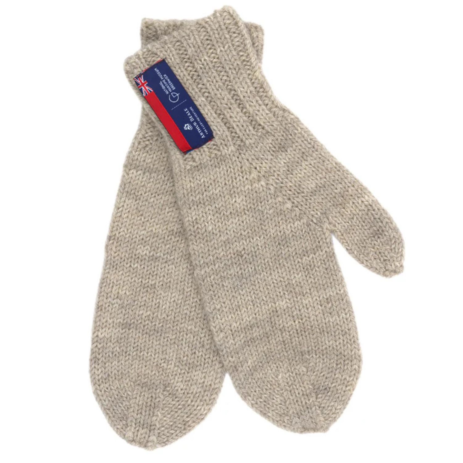 Arthur Beale Men's  Maritime Wool Mittens - Light Welsh Grey In Grey