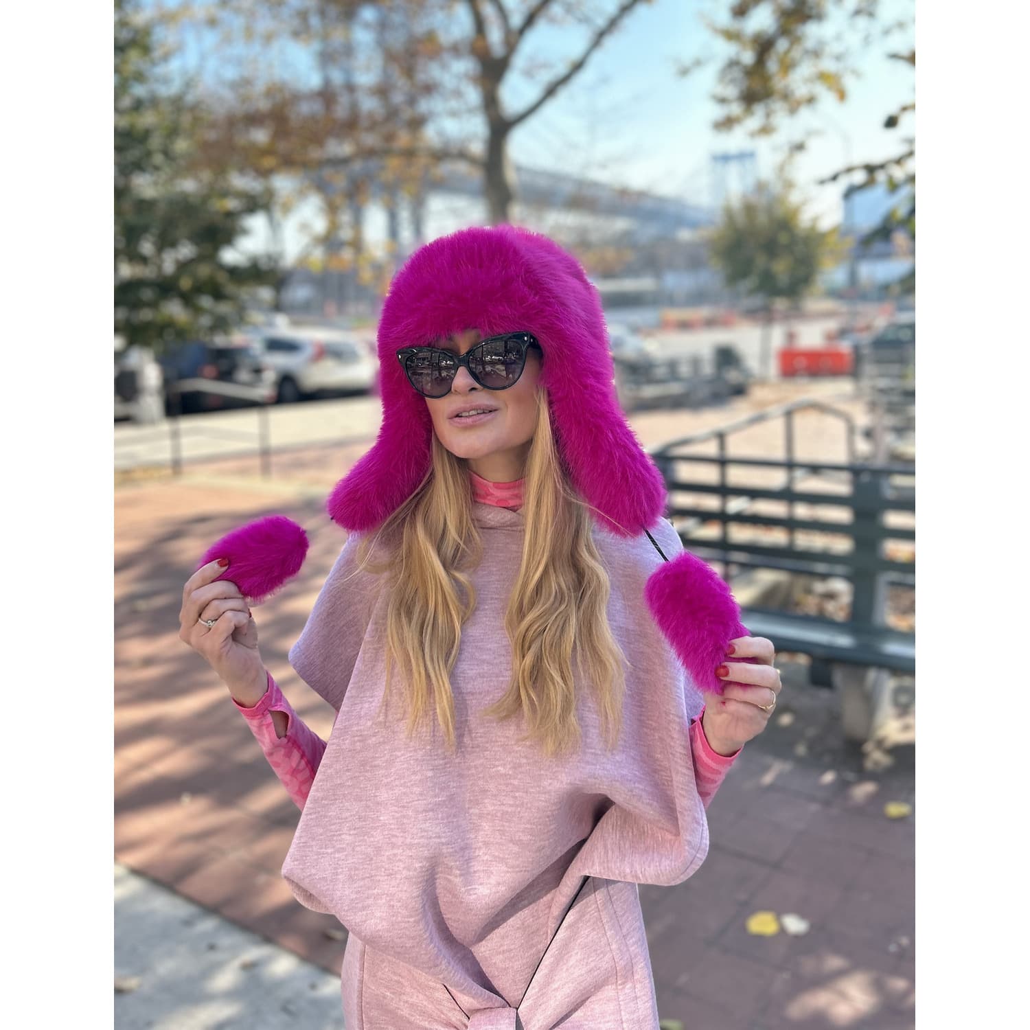 Fancy Poodle Faux Fur Hat Fuchsia | MONOSUIT | Wolf & Badger