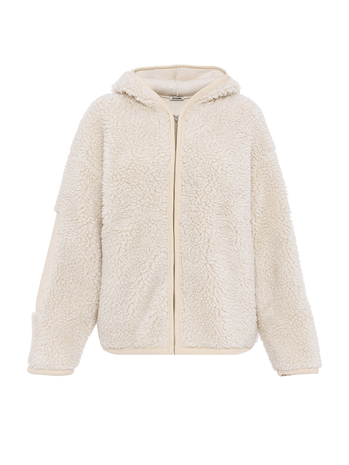 Nocturne Women's White Hooded Faux Fur Jacket In Neutral