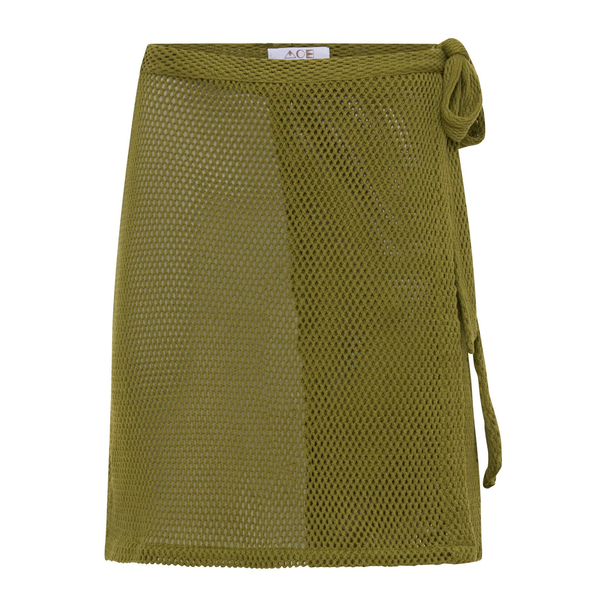 Women's Green Verona Mini Wrap Skirt - Pistachio | M/L | Arms of Eve