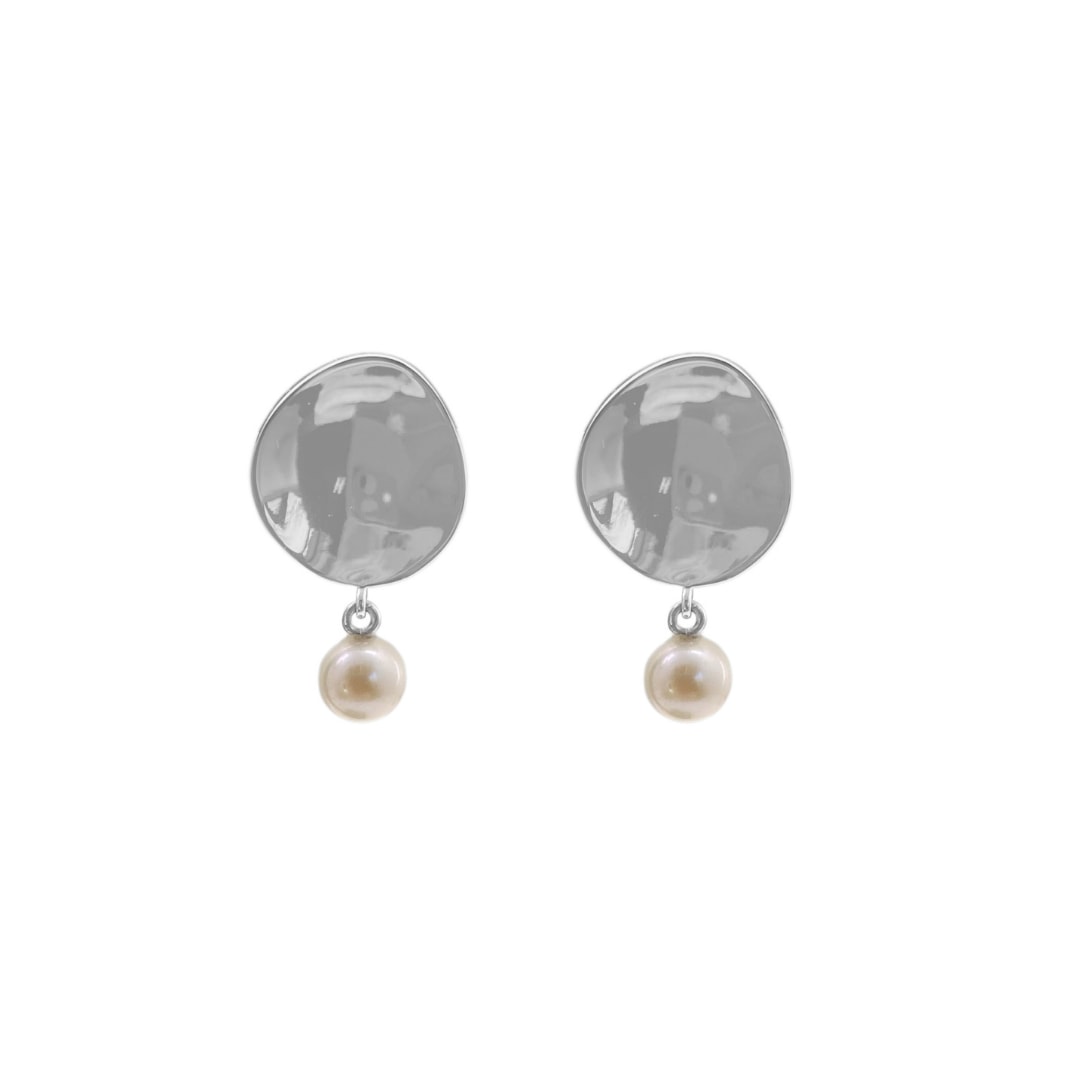 Women’s Silver Perle Reflection Pearl Drop Earrings Fv Jewellery