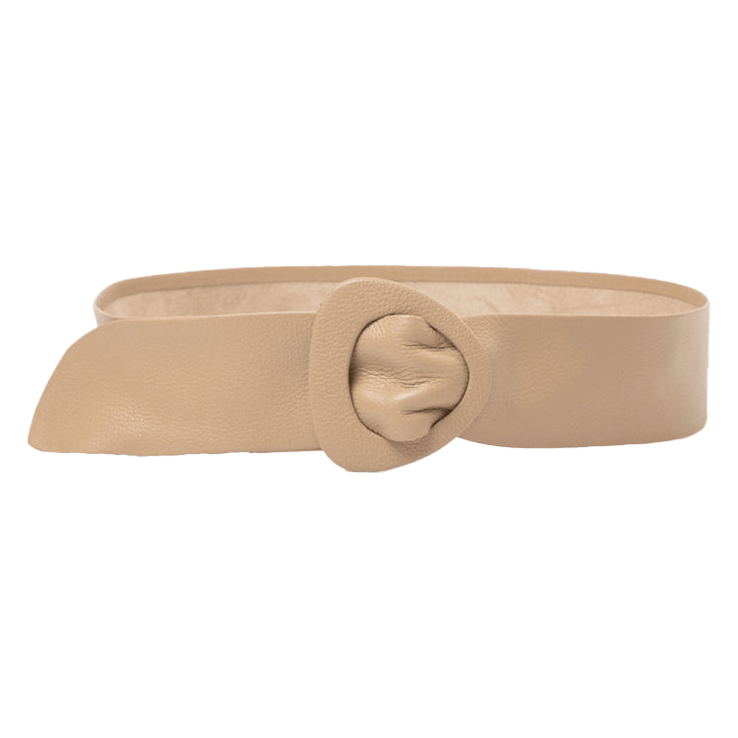 Beltbe Wide Triangle Buckle Belt In Beige