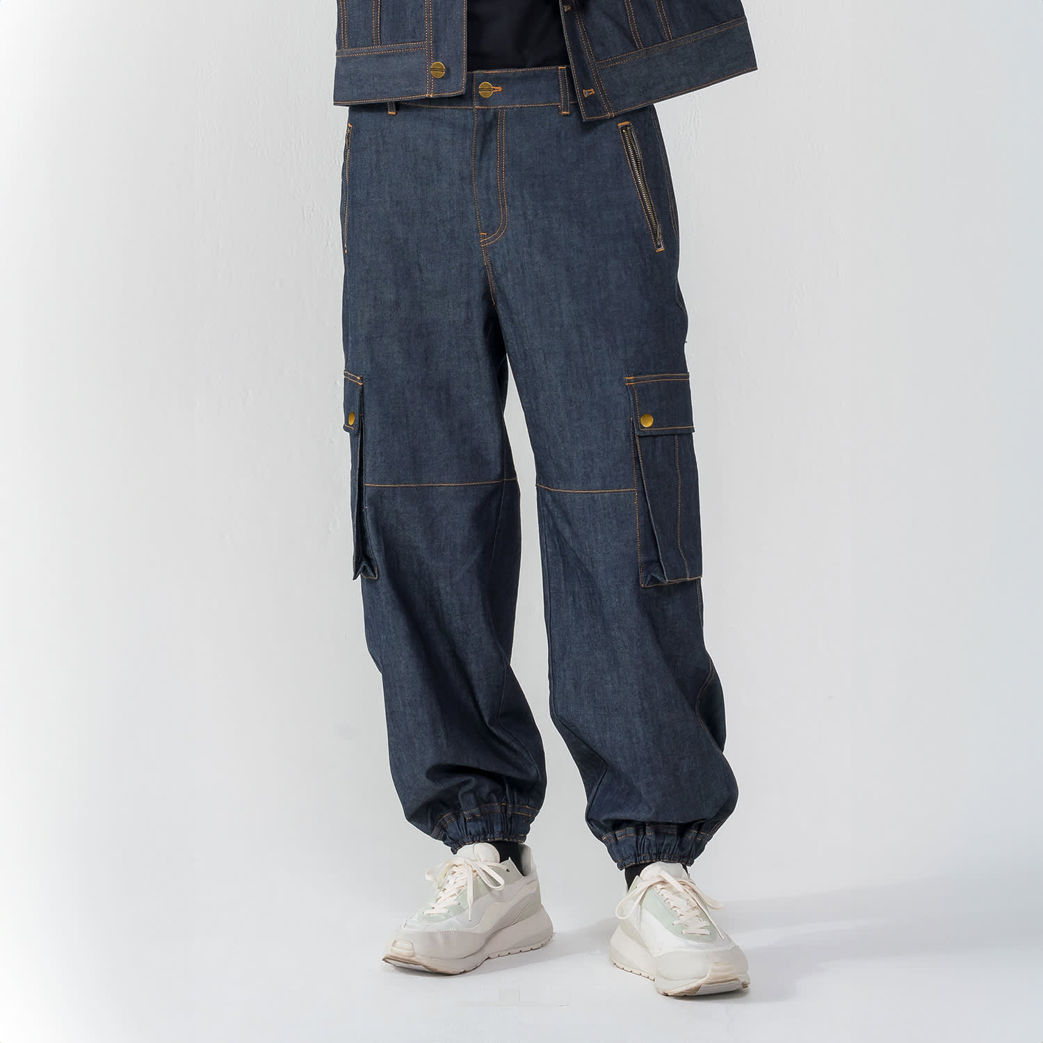 Men's denim jogger pants - blue P663