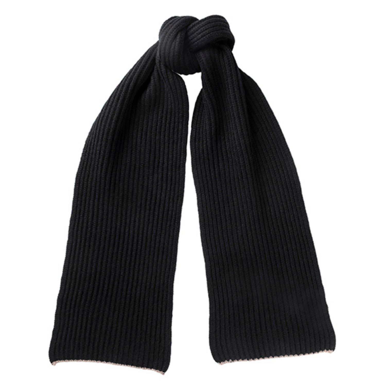 Kinalba Men's Black / Neutrals Gents Black Chunky Ribbed Cashmere Scarf In Black