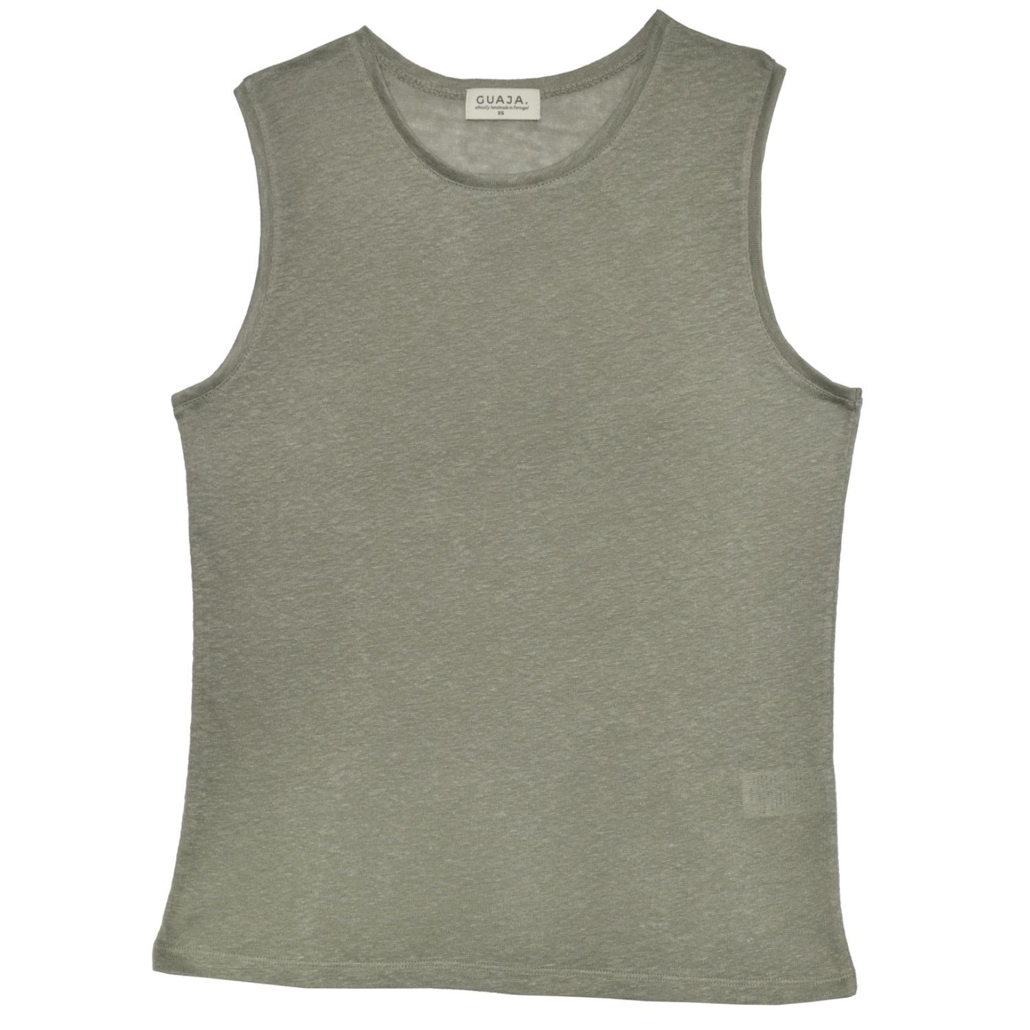 Guaja. Studio Women's Sleeveless Linen T-shirt - Green In Green