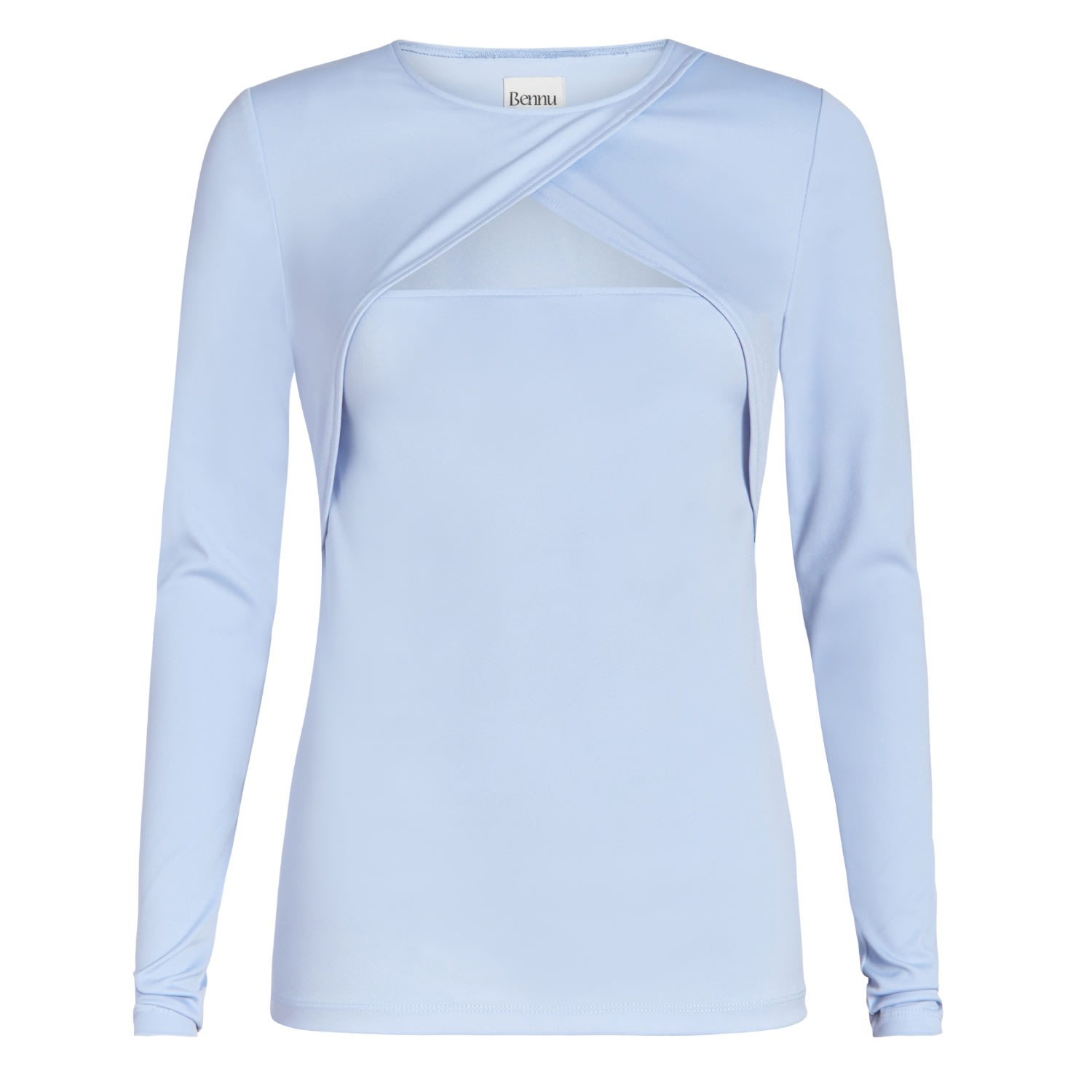 Women’s Long Sleeve Twist Top, Dusty Blue Small Bennu