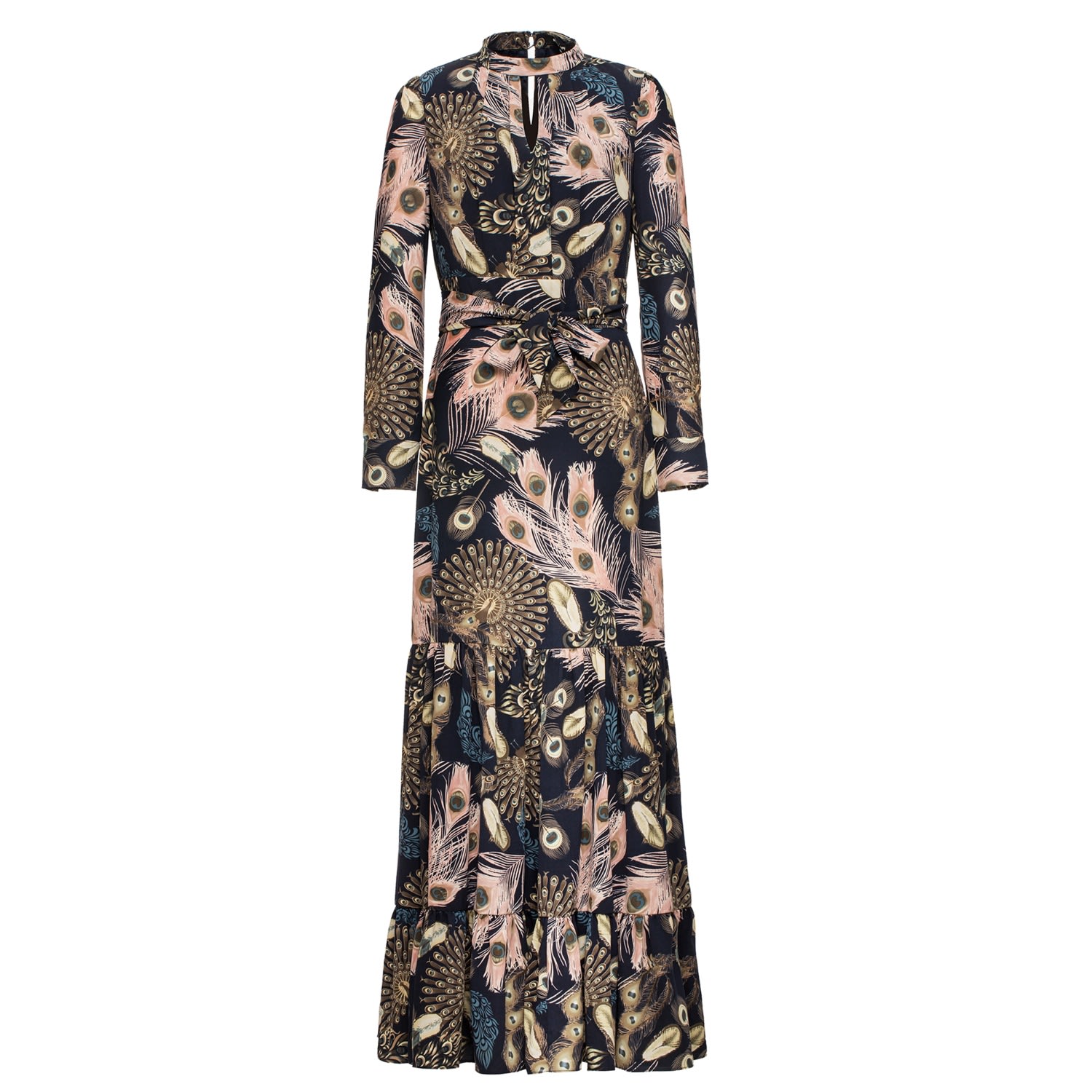 Smart And Joy Women's Bohemian Feather Print Maxi Dress