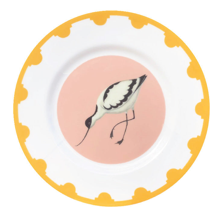 Avuncular Avocet Plate Small Dog & Dome