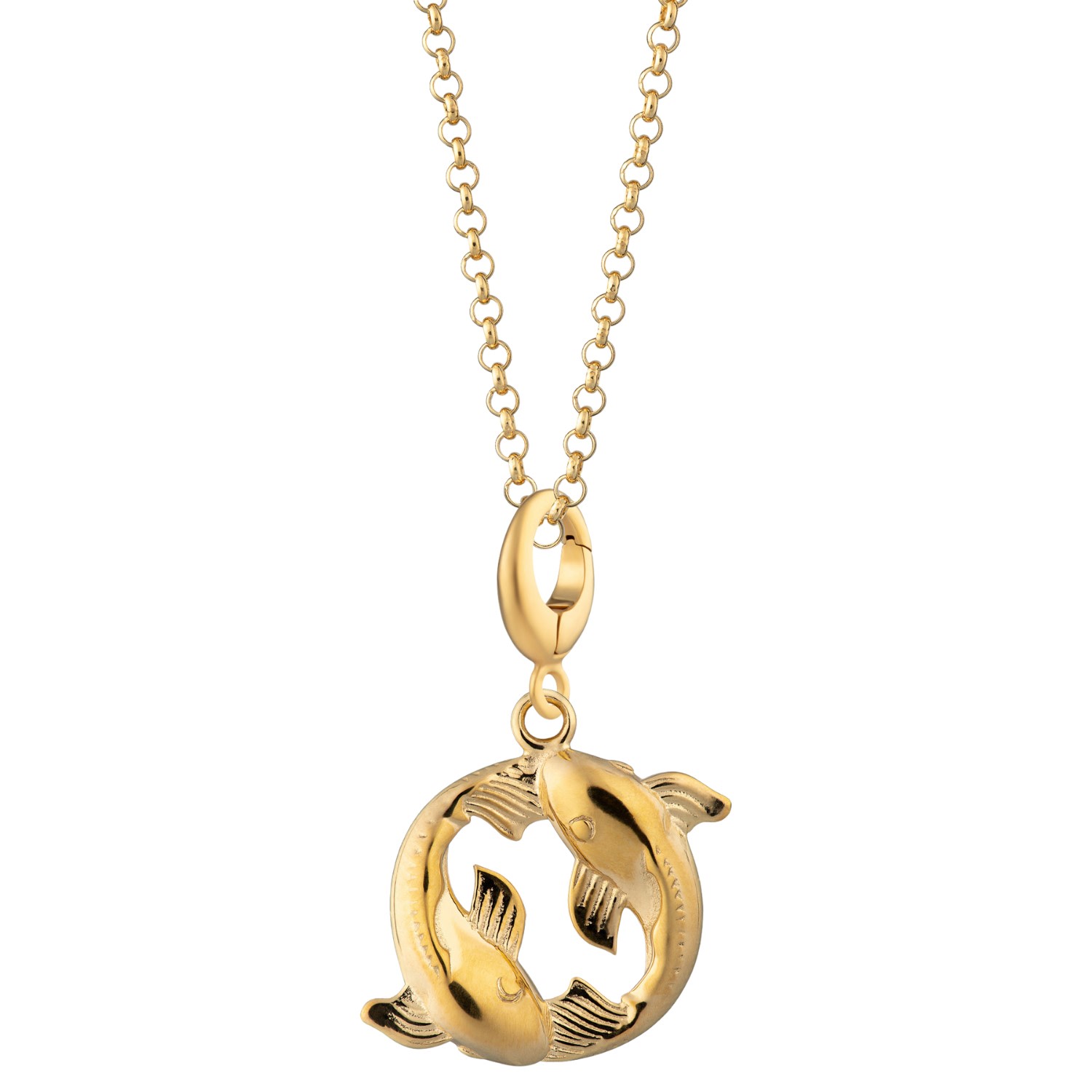 Lily Charmed Women's Gold Plated Koi Fish Pisces Zodiac Charm Necklace
