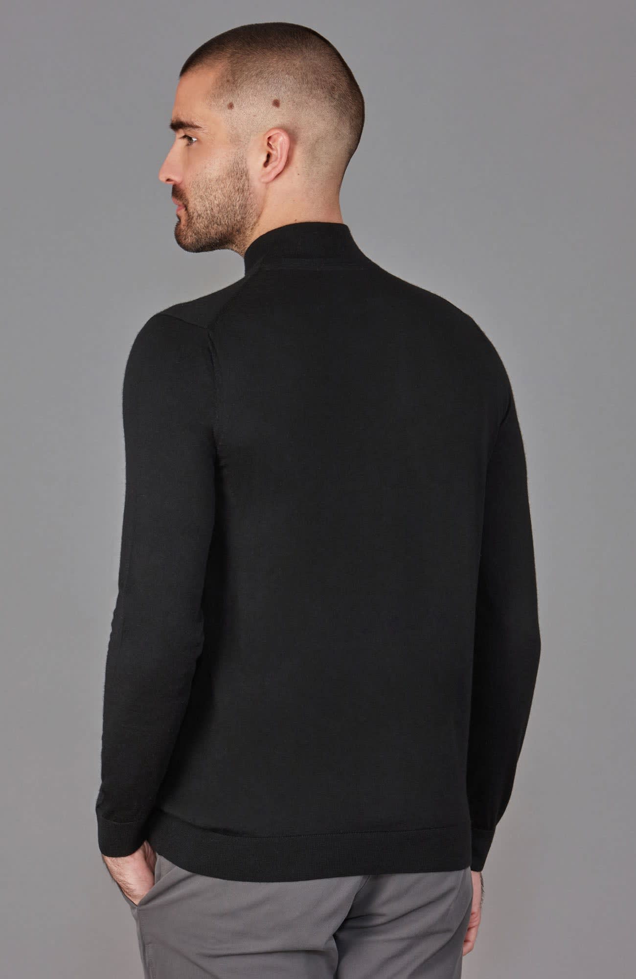 Men's silk blend sales mock turtleneck