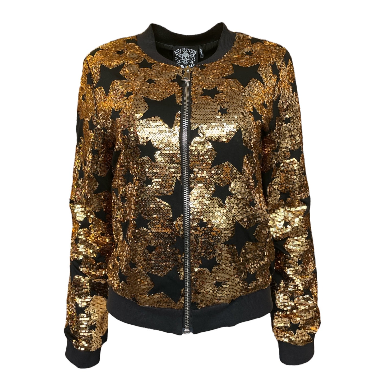 Gold / Black Men's Goldie Sequin Bomber Jacket | Medium | Any Old Iron
