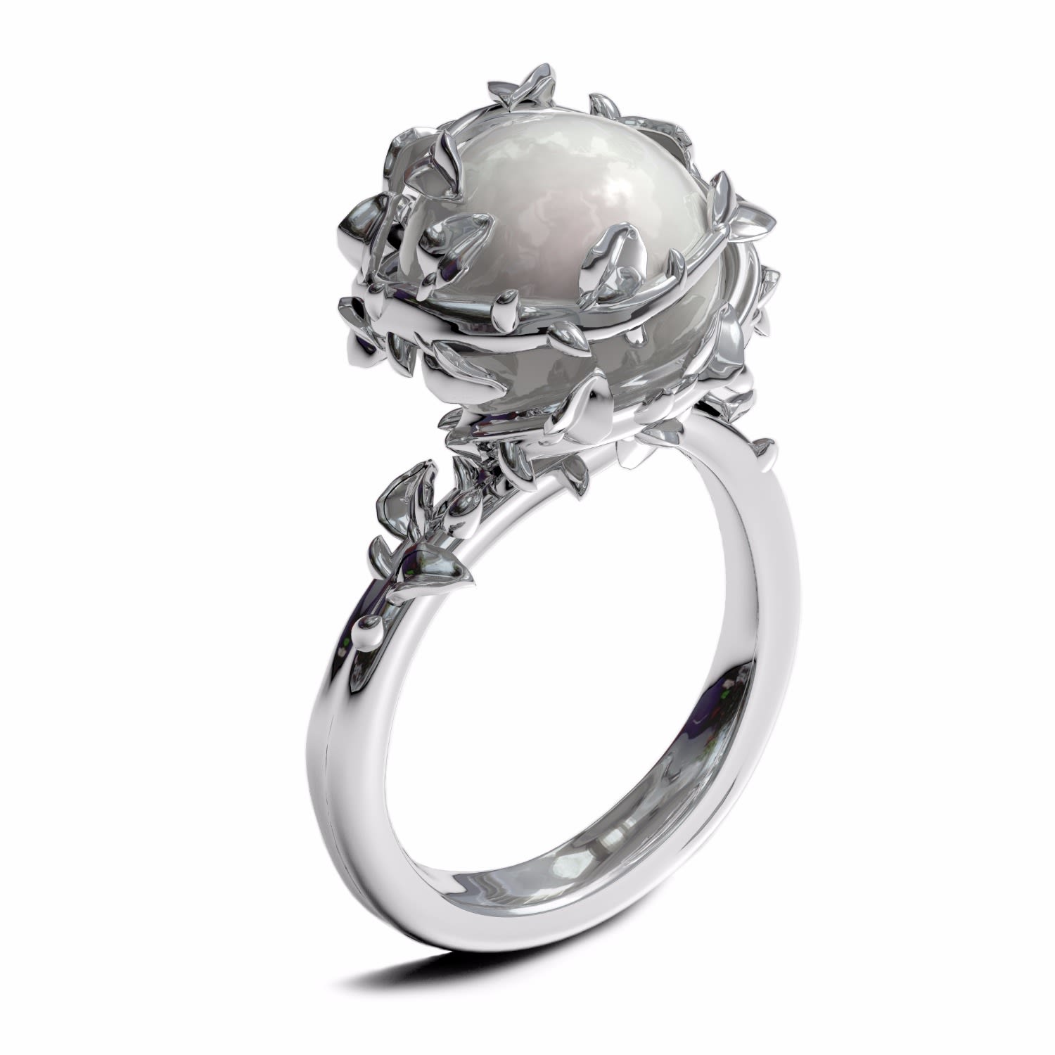 Women’s Silver Ivory Pearl Ring Kasun