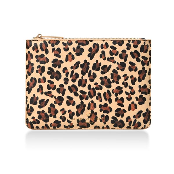 Jlr London Women's Yellow / Orange James Medium Pouch - Leopard Print In Yellow/orange