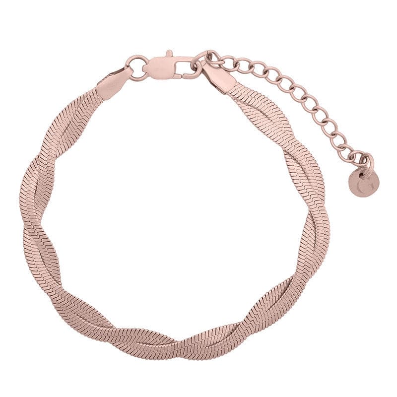Twisted Snake Chain Bracelet In Rose Gold | Gold Trip | Wolf & Badger