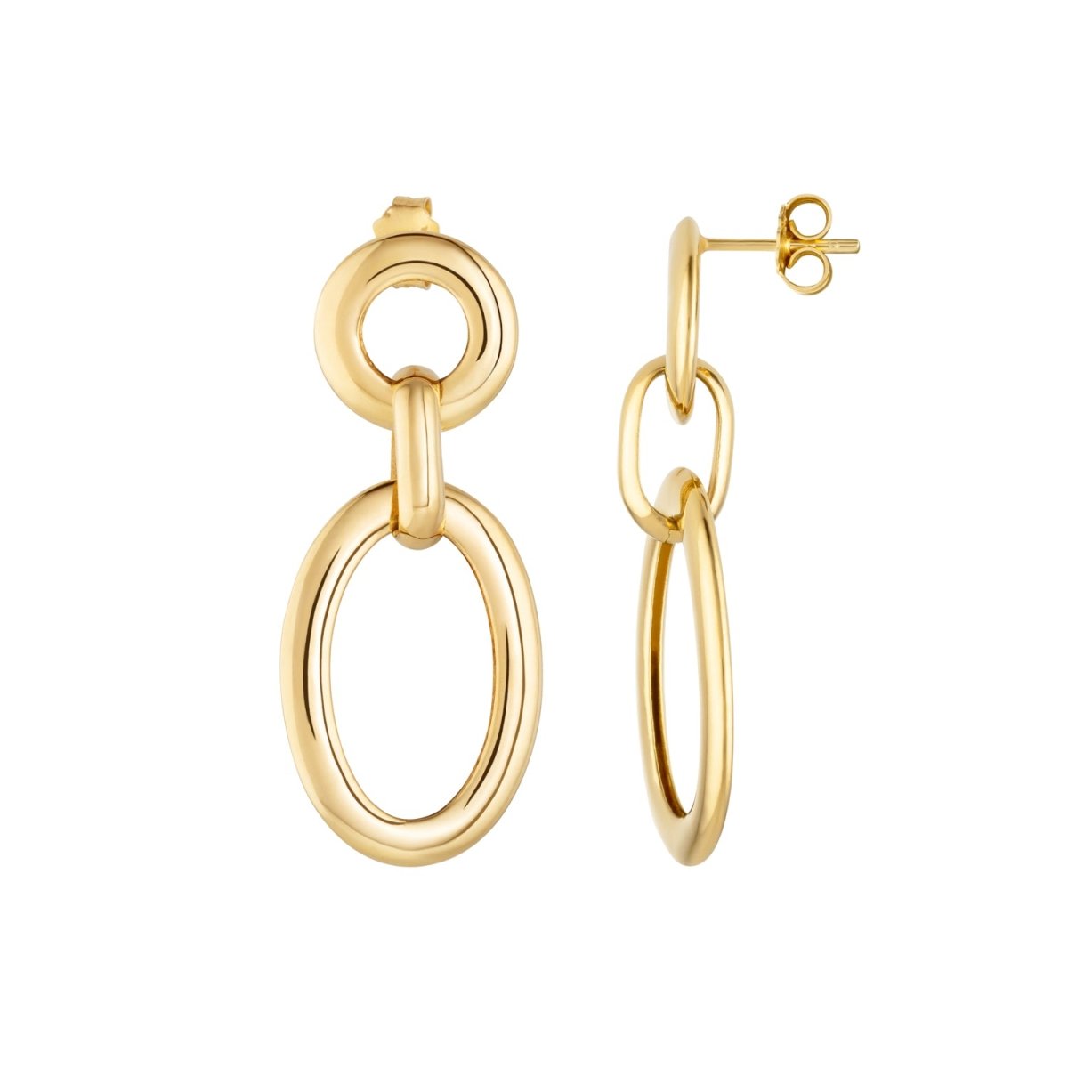 Women&rsquo;s Oval Link Gold Chain Drop Earrings - Siena | Lulu B London