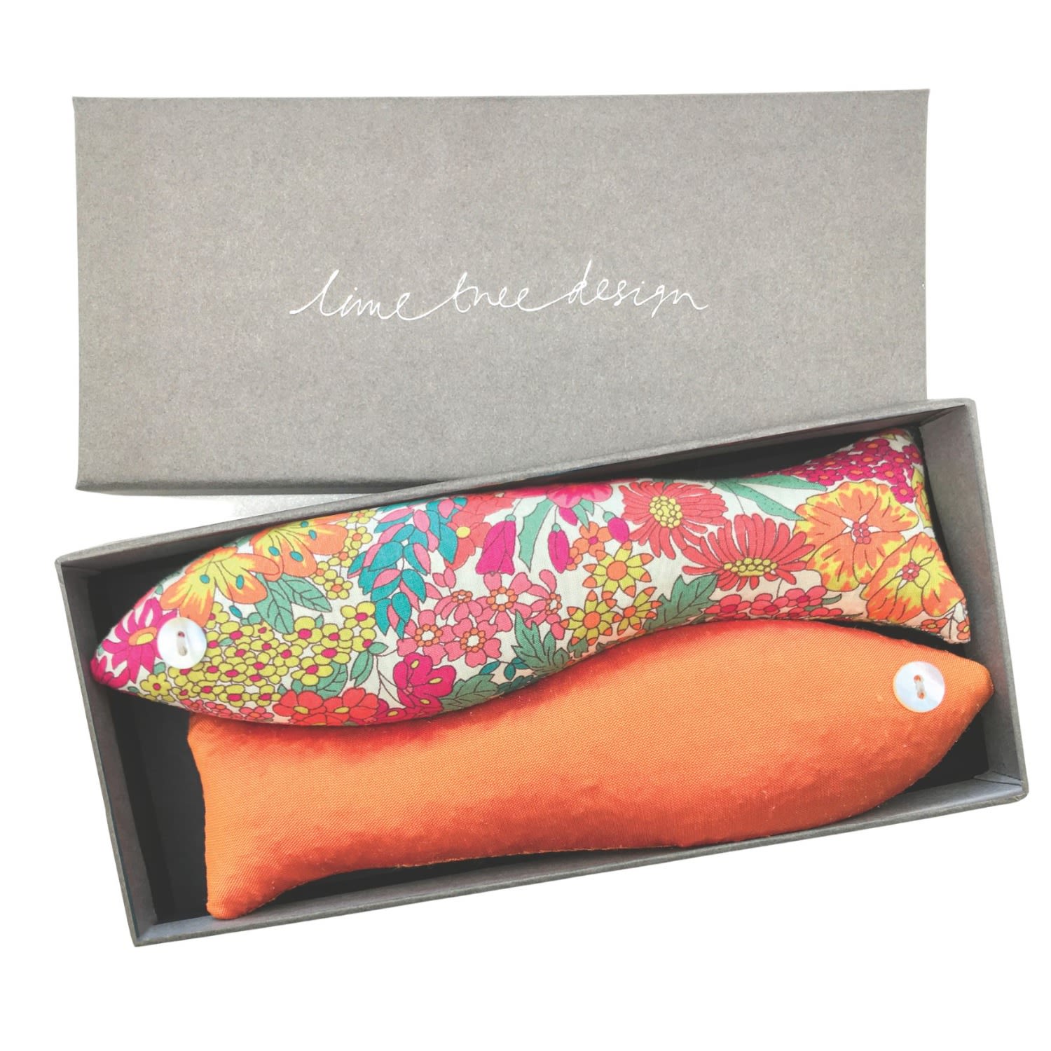Lime Tree Design Yellow / Orange Chelsea Box Of Two Lavender Fish - Made With Liberty