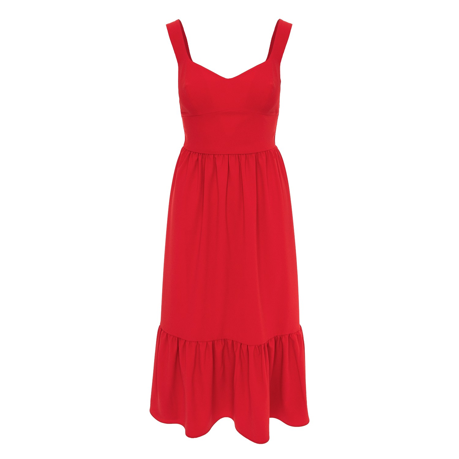 Women’s Madrid Midi Dress In Red Extra Small Roserry