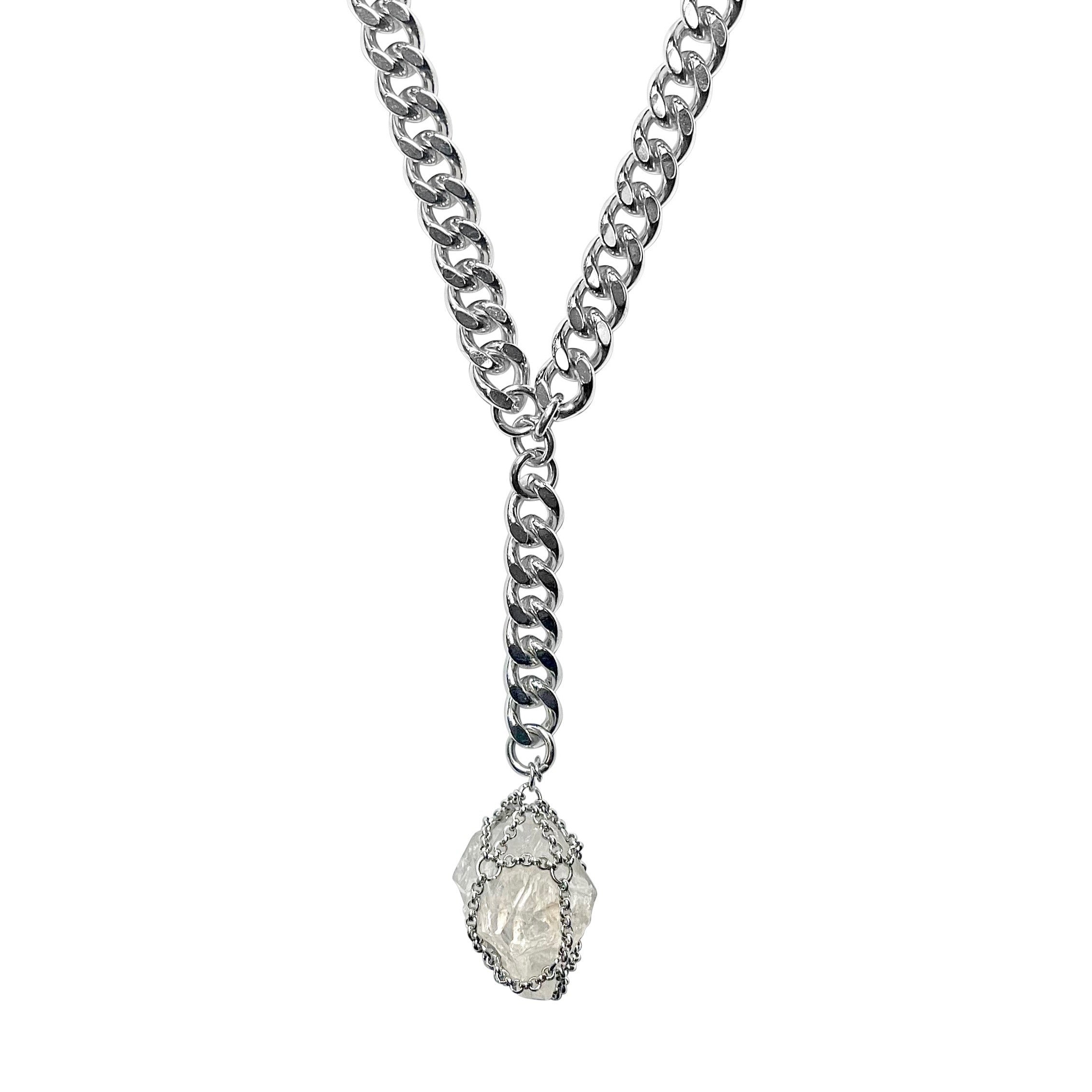 Women’s Silver Caged Web Quartz Lariat Mhart