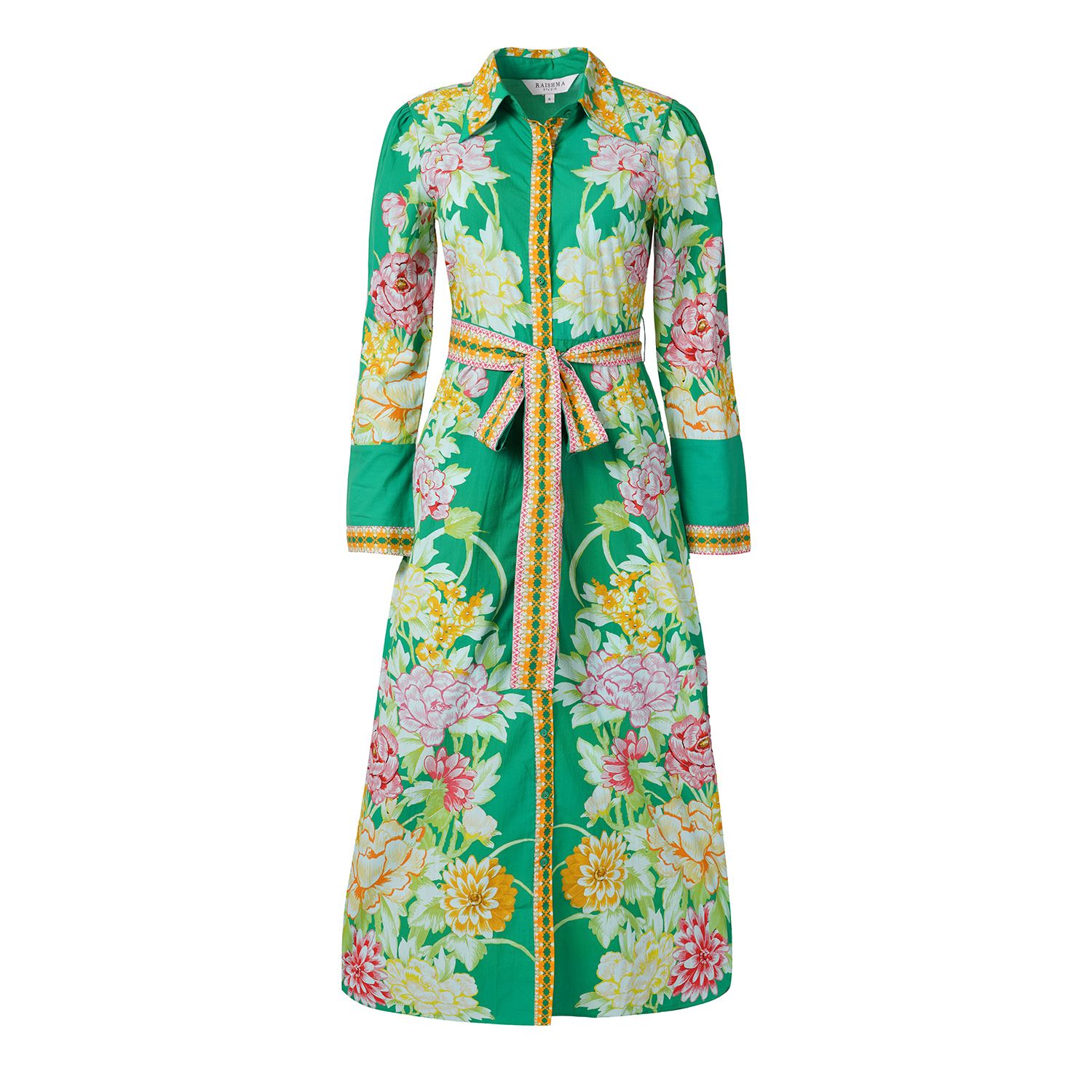 Raishma Women's Ava Green Dress In Animal Print