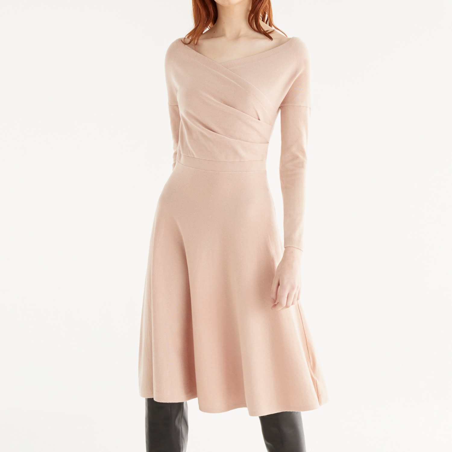 knitted wrap dress