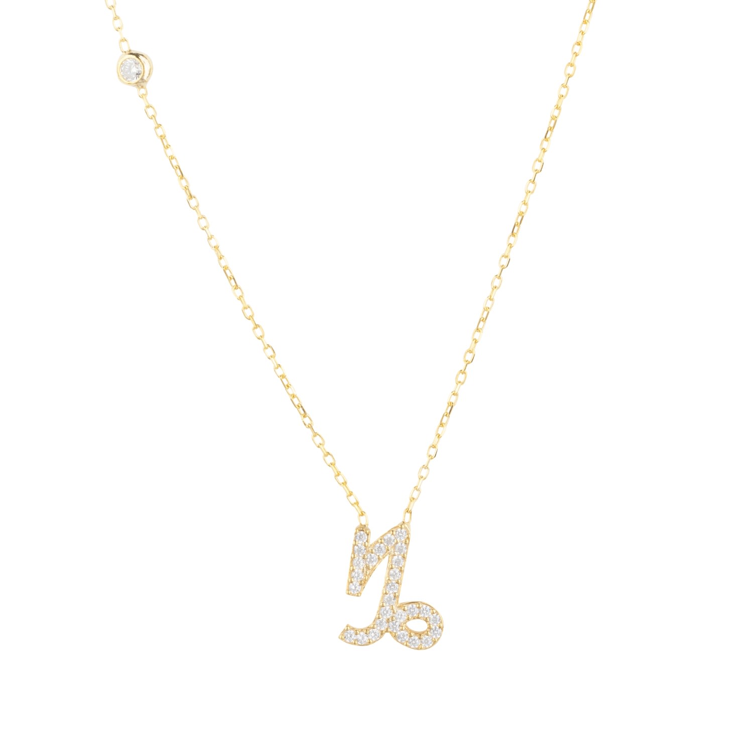 Latelita Women's Gold / White Zodiac Star Sign Pendant Necklace Gold Capricorn In Multi