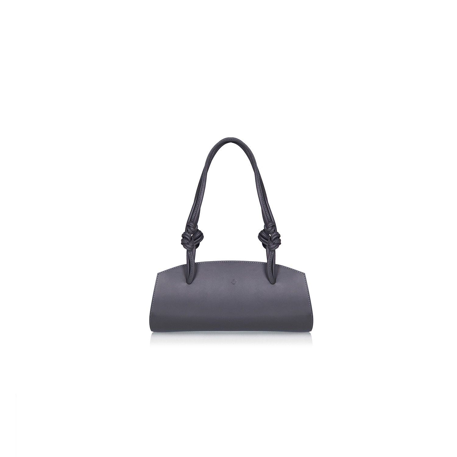 Women’s Grey Cylinder-Shaped Anthracite Leather Bag Letter A Rue Les Createurs