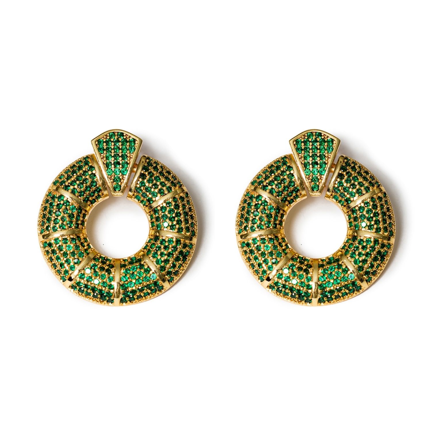 Kybele Studio Women's Donut Hoop Earrings In Green