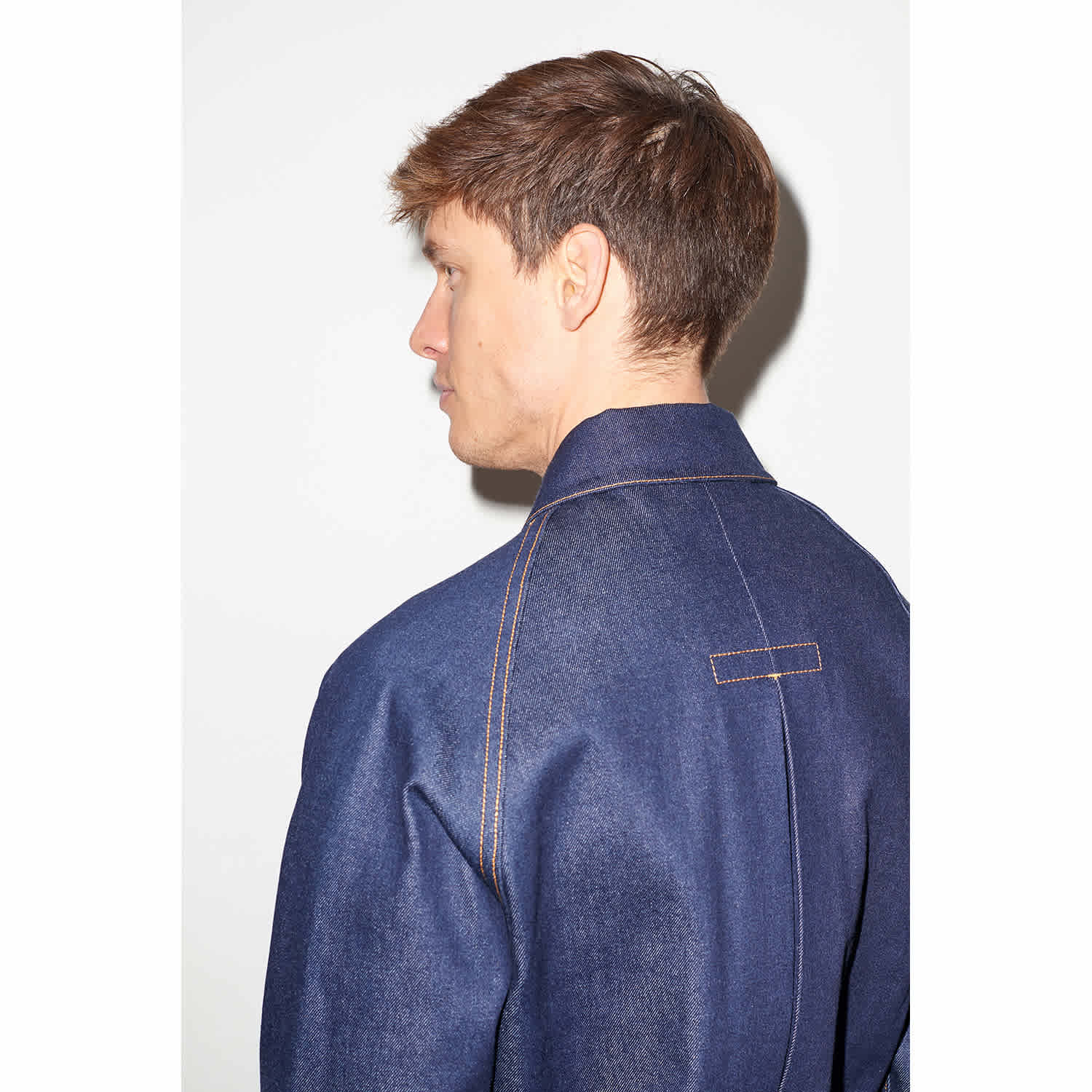Men's Denim Jacket In Indigo Selvedge | Hegarty | Wolf & Badger