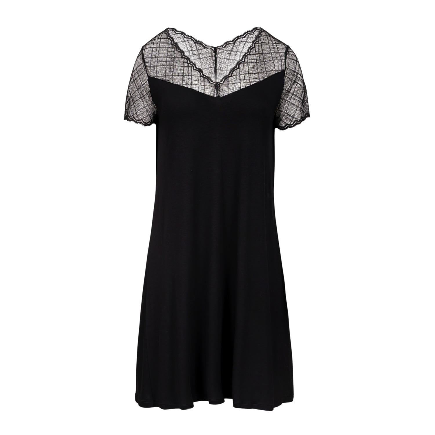 Oh!zuza Night&day Women's Black Lace Trim Nightshirt In Black