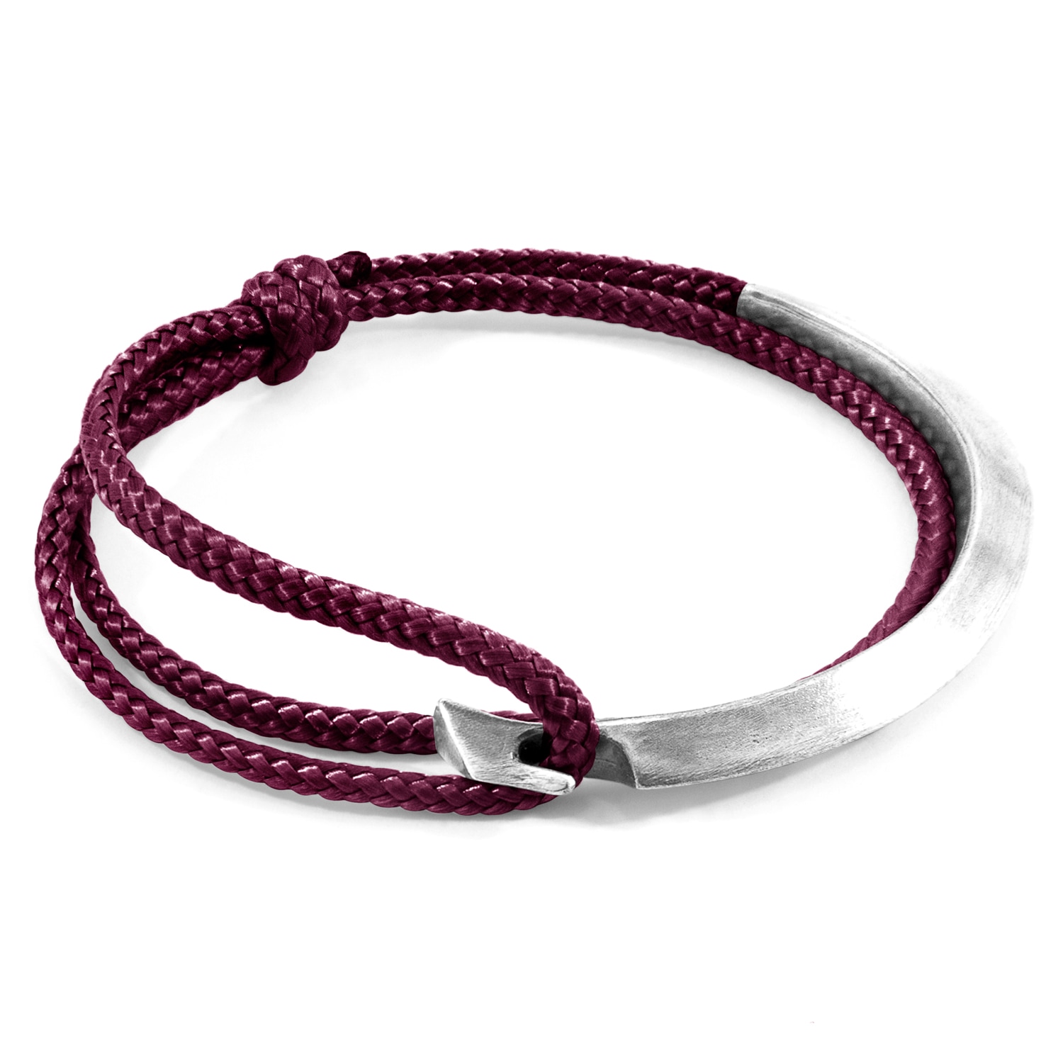 Men’s Pink / Purple Aubergine Purple Hove Silver & Rope Bracelet Anchor & Crew