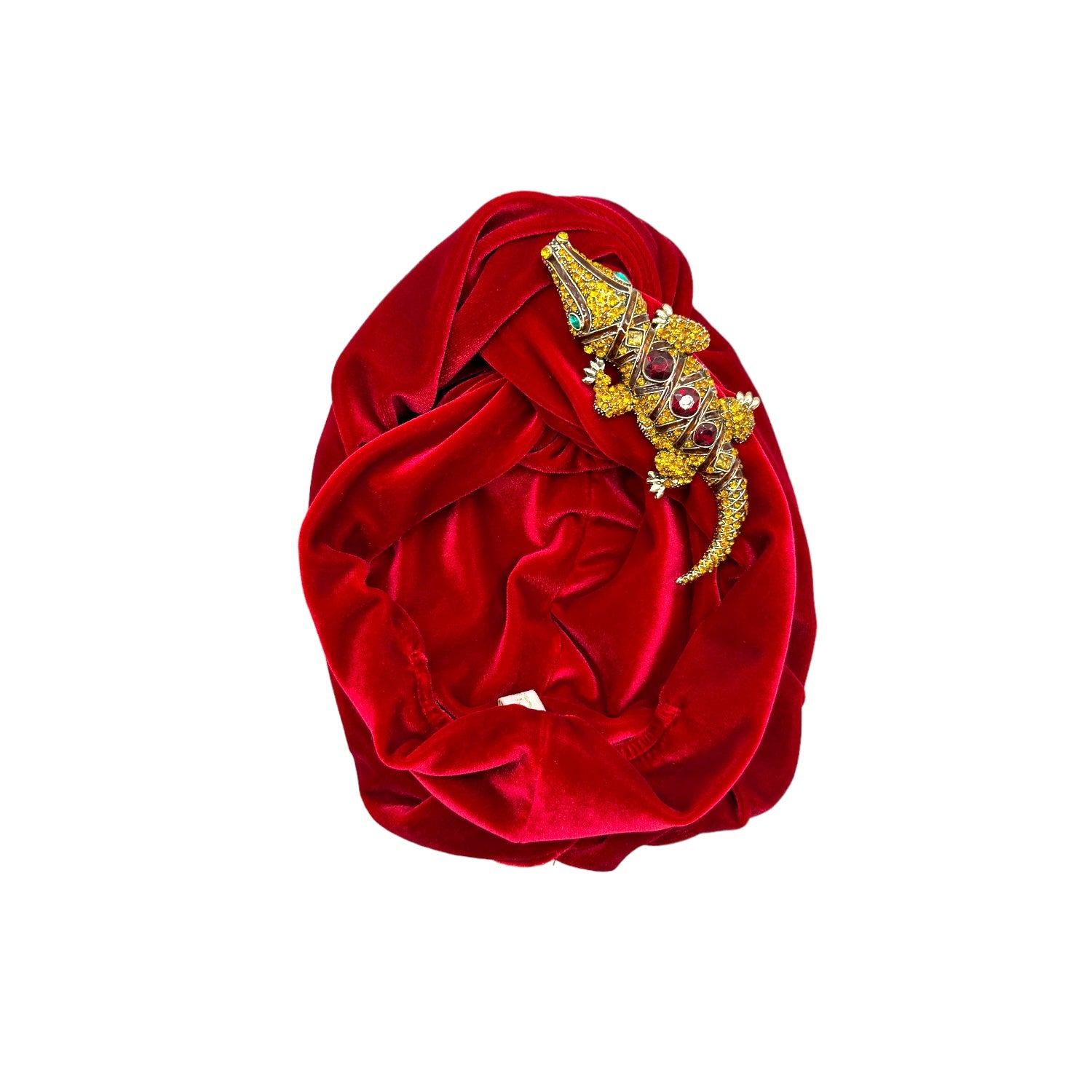 Julia Clancey Women's Lipstick Ruby Red Alligator Turban