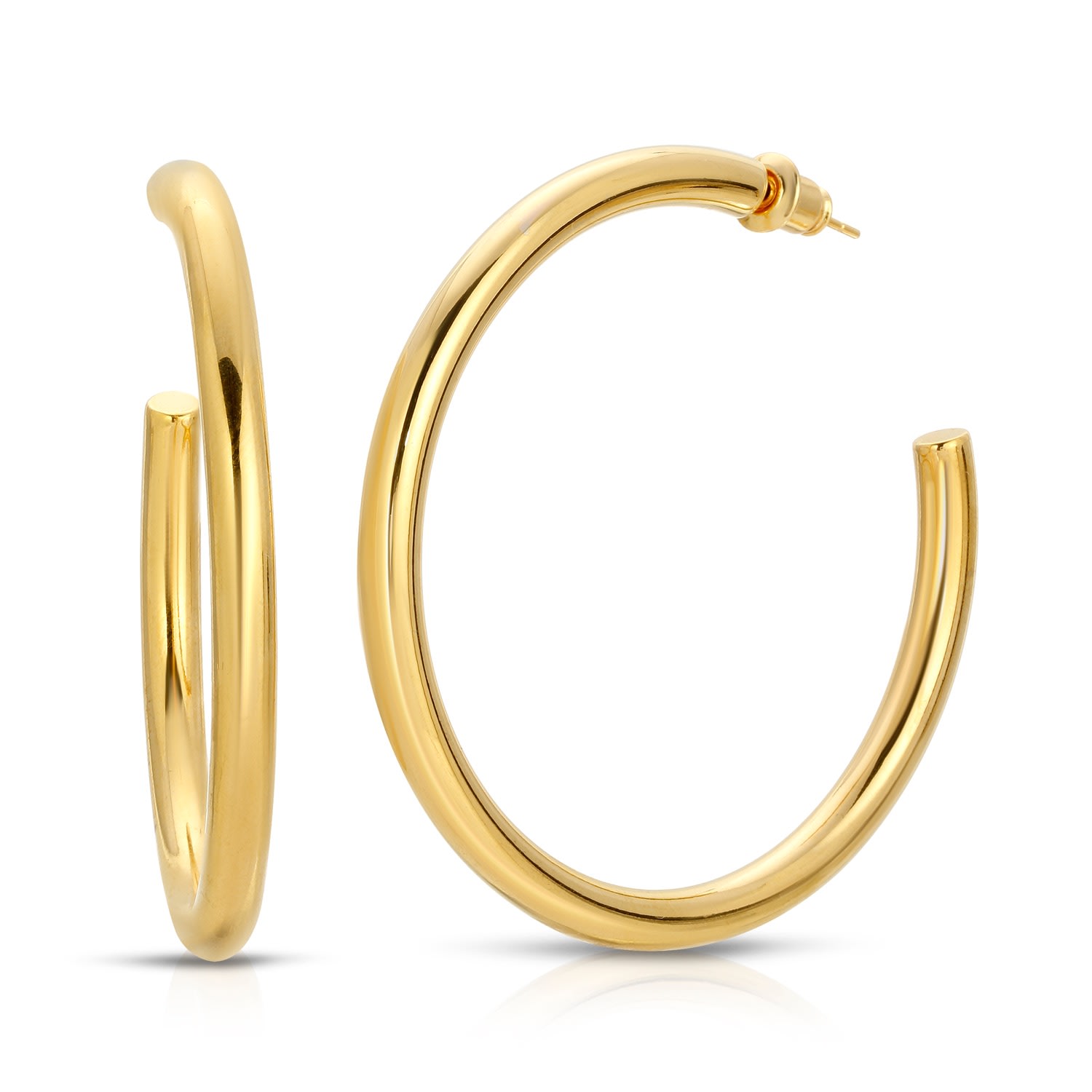 Women’s Tubular Gold Hoops Glamrocks Jewelry