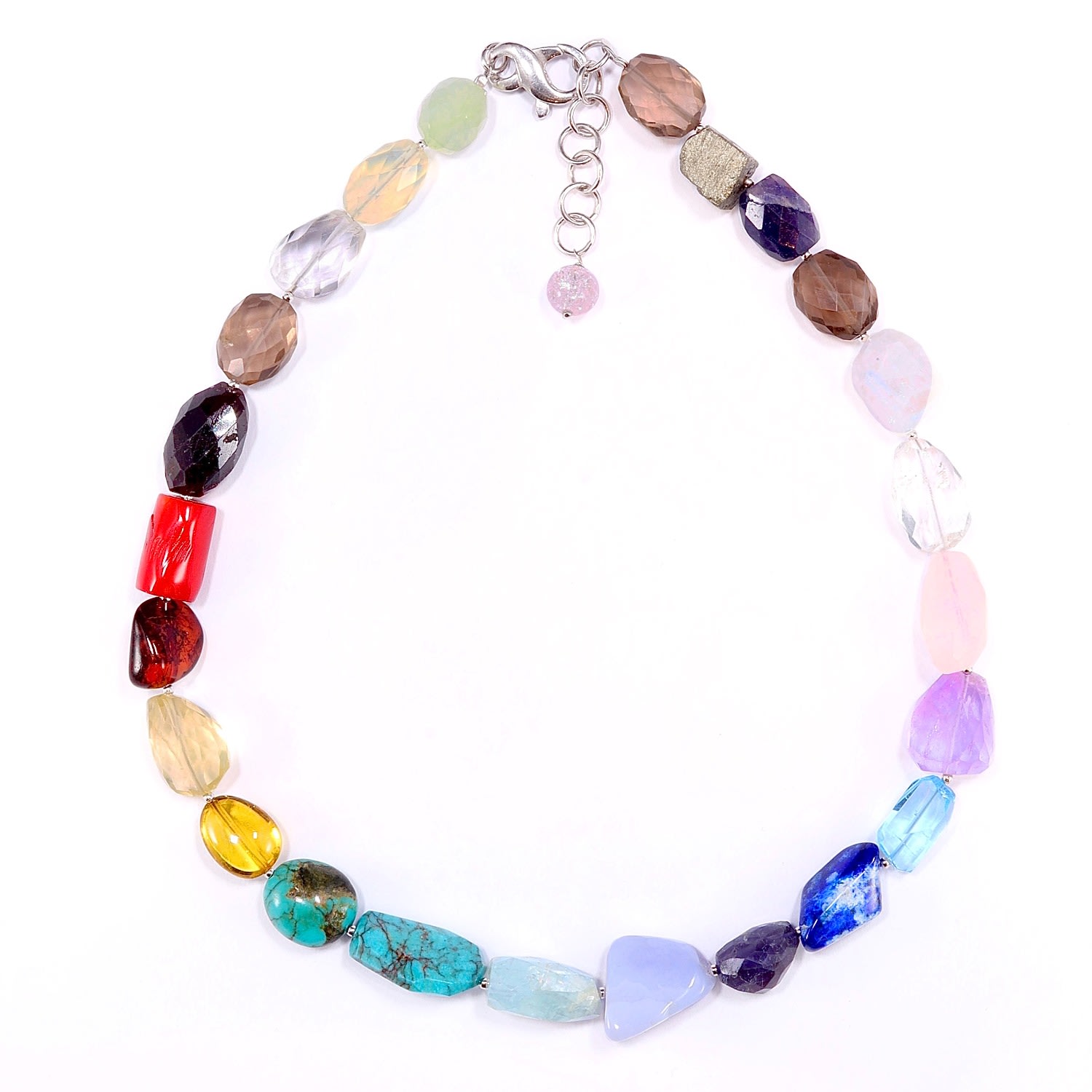 Mineralgems ✩ Studio Women's Blue / Red Rainbow Necklace With Raw Stones