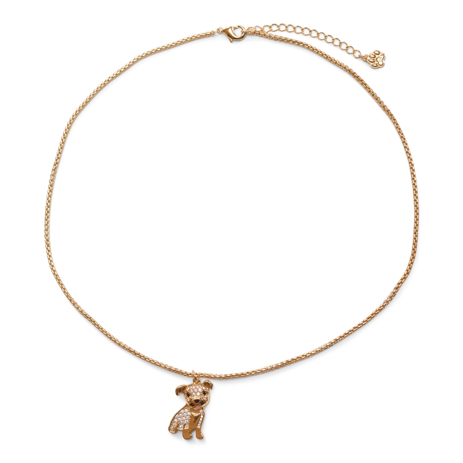 Cloud Haven Women's Gold  Mini Cz Bulldog Pendant Necklace