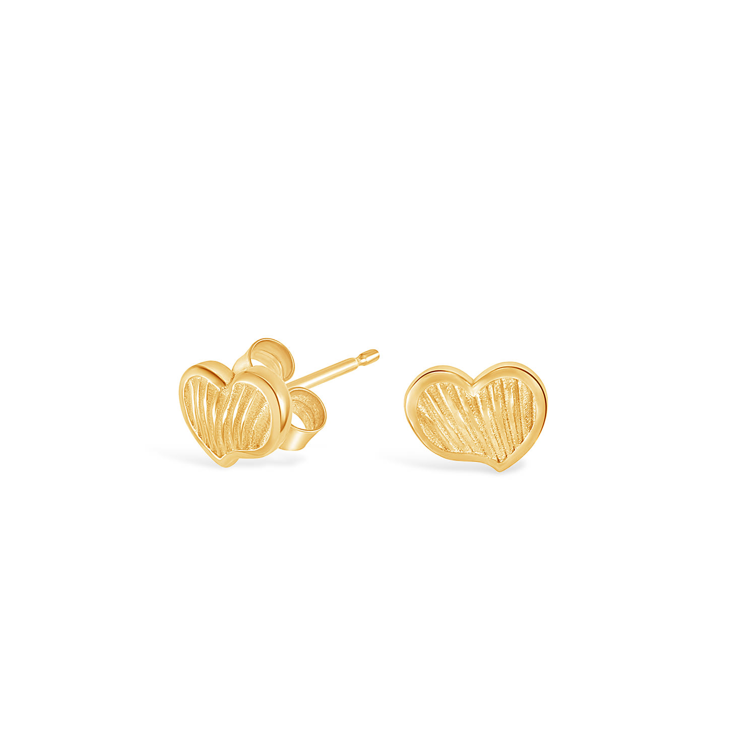 Dower & Hall Women's Humbug Heart Studs In Gold Vermeil In Gold
