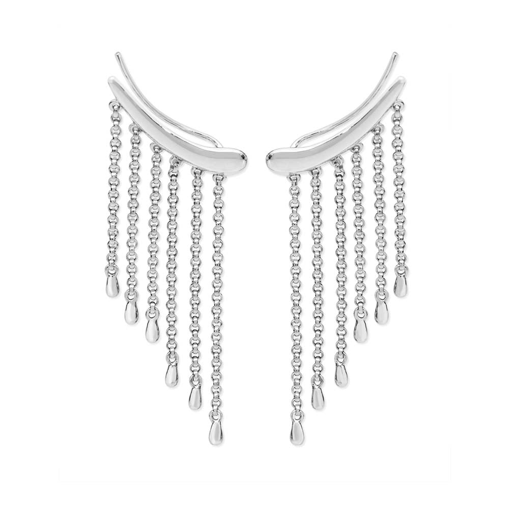 Lucy Quartermaine Women's Silver Waterfall Climber Earrings In Silver
