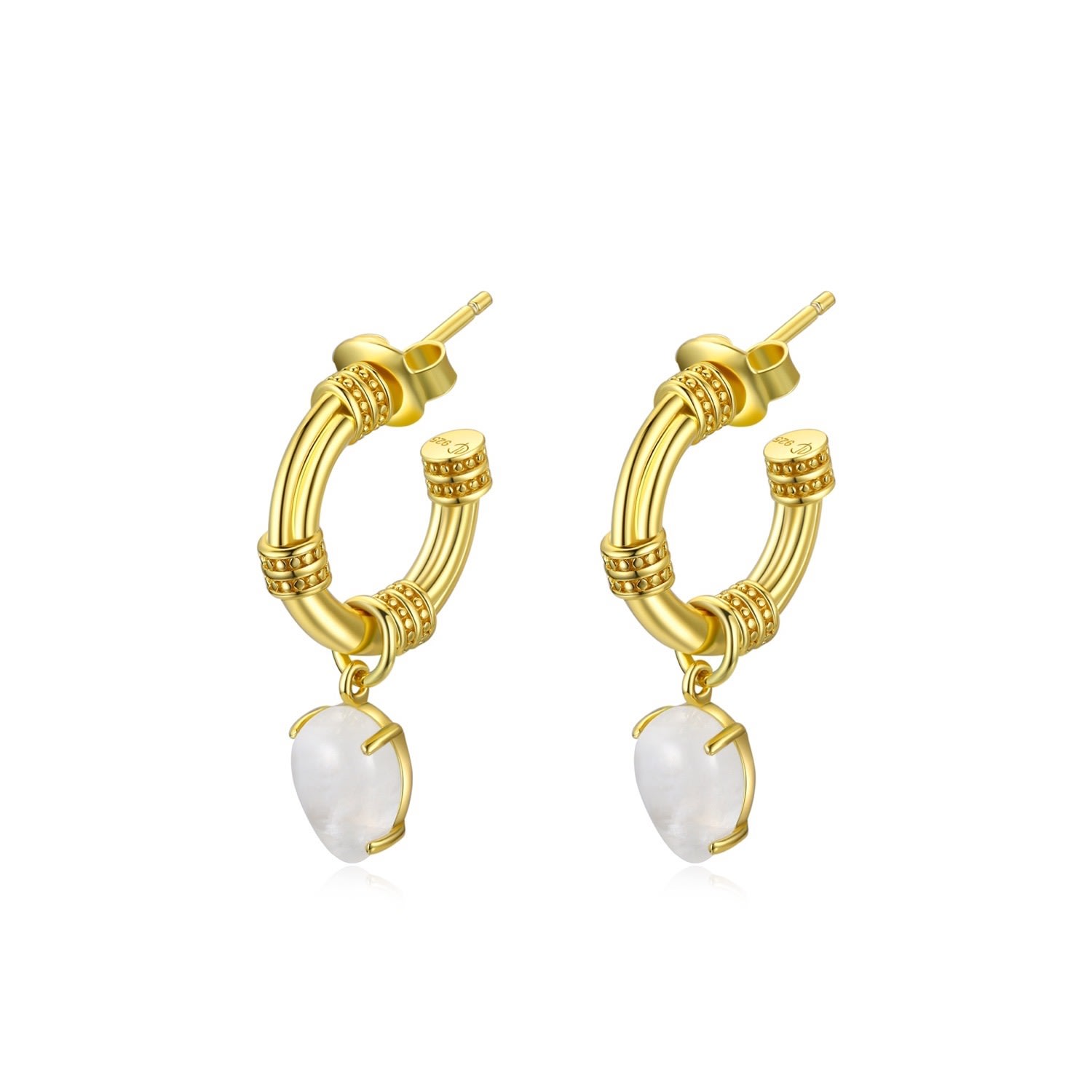 Women’s Cvlcha Moonstone Hoop Earrings - Gold