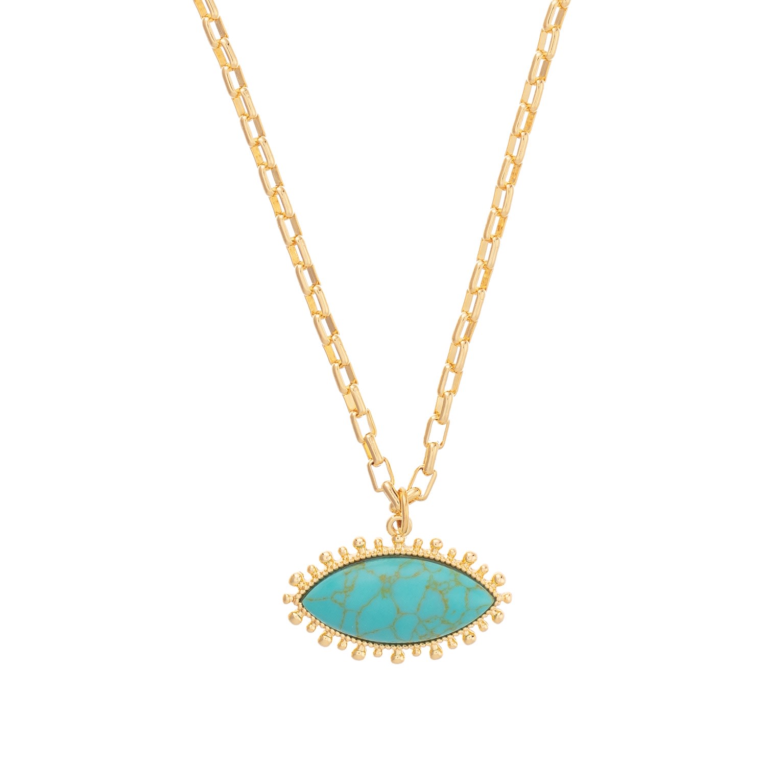 Women’s Blue / Gold Turquooise Pendant Necklace Talis Chains