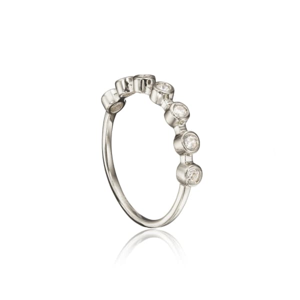 Lily & Roo Sterling Silver Round Diamond Style Eternity Ring In Eternity