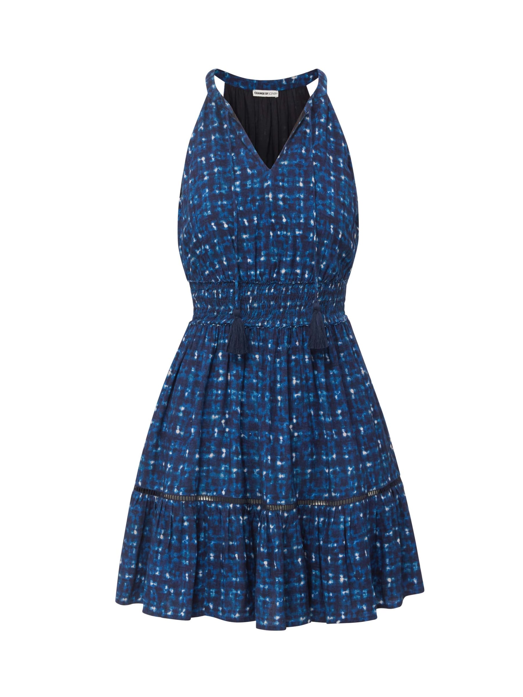 Change Of Scenery Women's Blue / White Emma Dress In Denim Noir In Blue/white