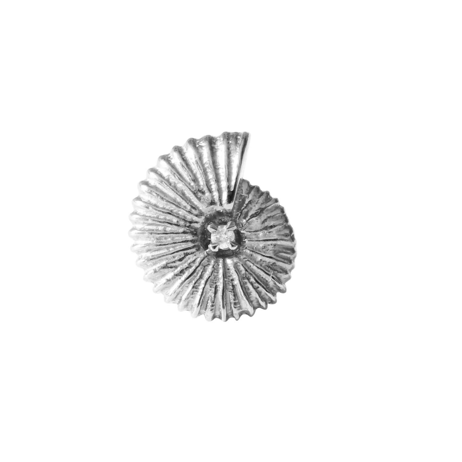 Lee Renee Men's Ammonite Diamond Lapel Pin – Silver In Silver