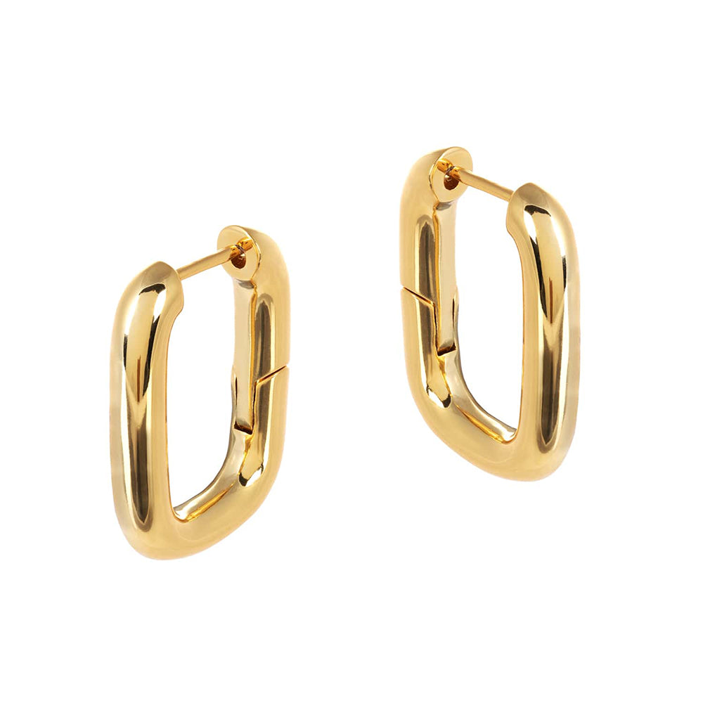 Women’s Gold Bella Chunky Rectangular Earrings Amadeus