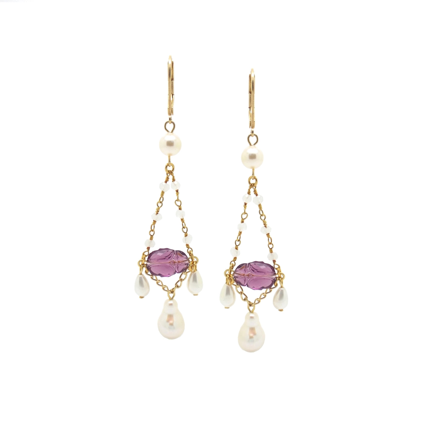 Women’s Neutrals / Gold / Pink Sabrina Earrings Salome